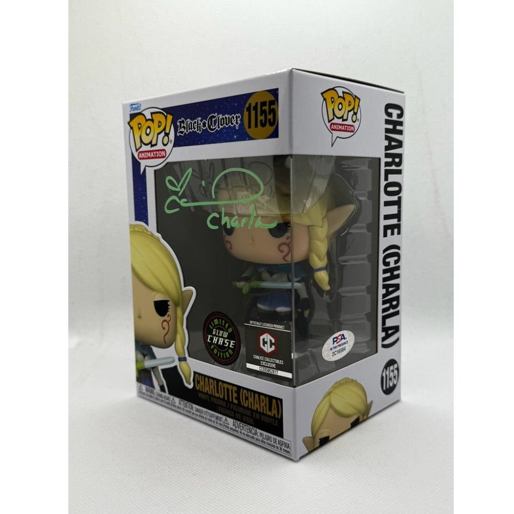 Funko POP! Charlotte (Charla) - Black Clover #1155 Glow Chase+ Chalice Collectables Exclusive - Signed by Colleen Clinkenbeard - PSA 2C16584