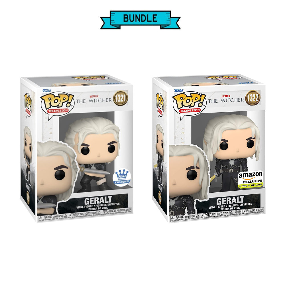 Bundle: Funko POP! Geralt - Funko Exclusive + Geralt - Amazon Exclusive - The Witcher #1321 + #1322