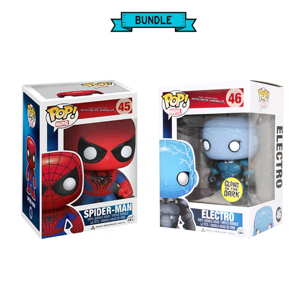 Bundle Funko POP! Spiderman + Electro - Amazing Spiderman 2 #45+46 Glo – MU  Collects