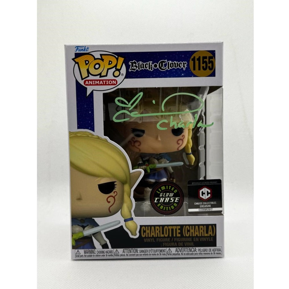 Funko POP! Charlotte (Charla) - Black Clover #1155 Glow Chase+ Chalice Collectables Exclusive - Signed by Colleen Clinkenbeard - PSA 2C16584