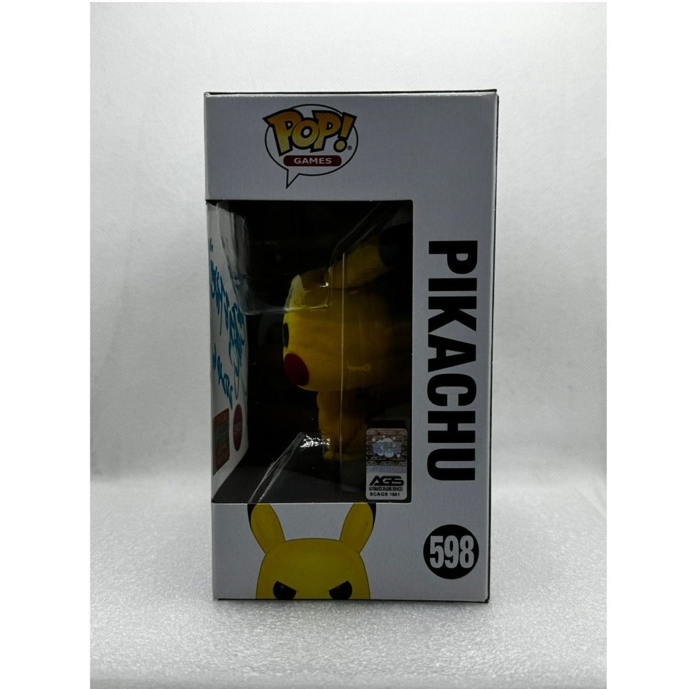 Funko POP! Pikachu - Pokémon #598 Flocked 2020 fall convention - Signed by Rica Matsumoto in 2024 - AGS certified