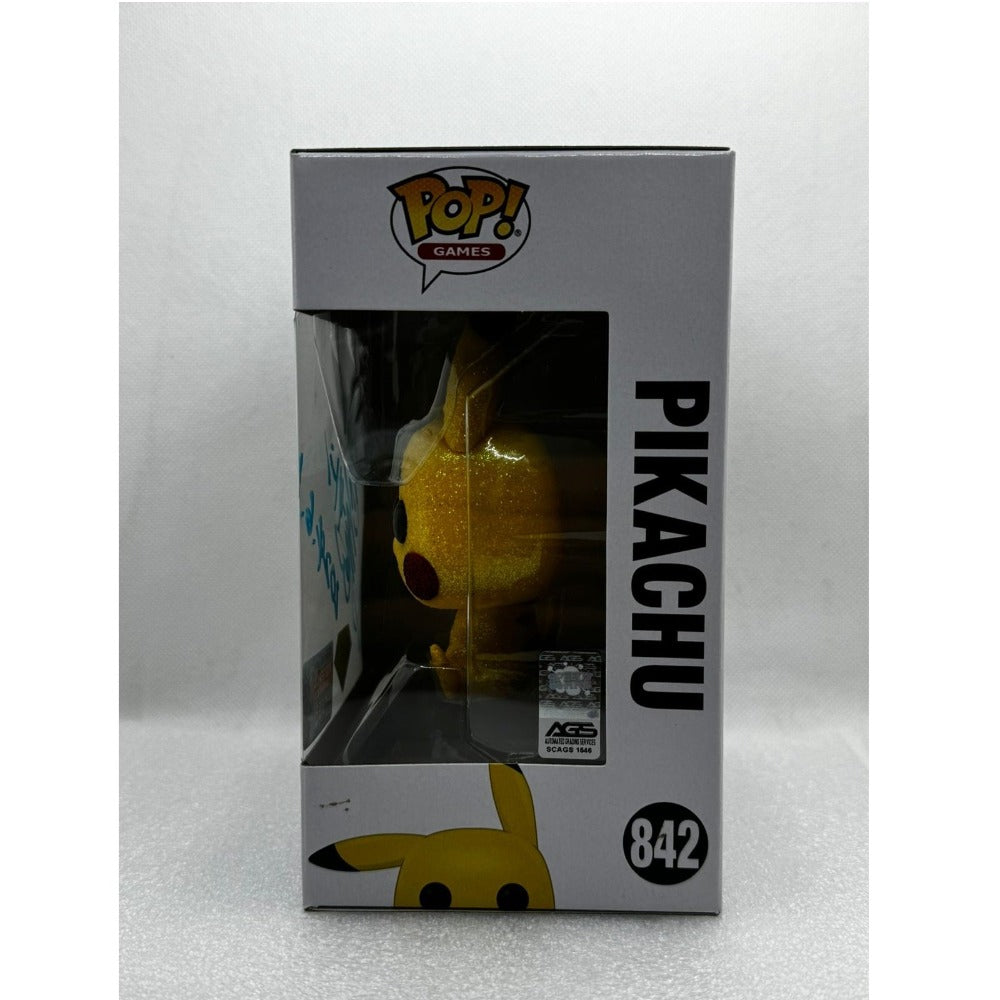 Funko POP! Pikachu - Pokémon #842 Diamond 2021 Fall Convention / Diamond Collection - Signed by Rica Matsumoto in 2024 - AGS certified