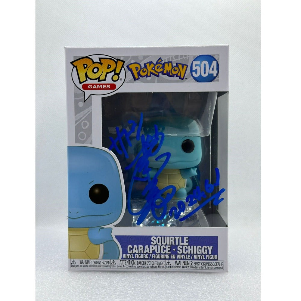 Funko POP! Squirtle - Pokemon #504 - Signed by Rica Matsumoto in 2024 - AGS certified