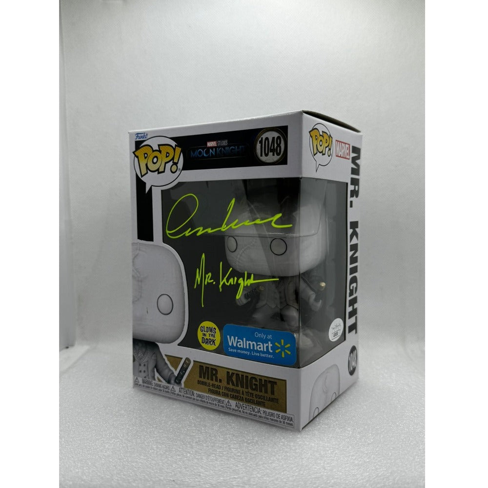 Funko Pop! Mr. Knight #1048 Moon Knight Marvel - Glow in the Dark + Walmart Exclusive - Signed by Oscar Isaac at MEFCC 2024 Abu Dhabi UAE JSA