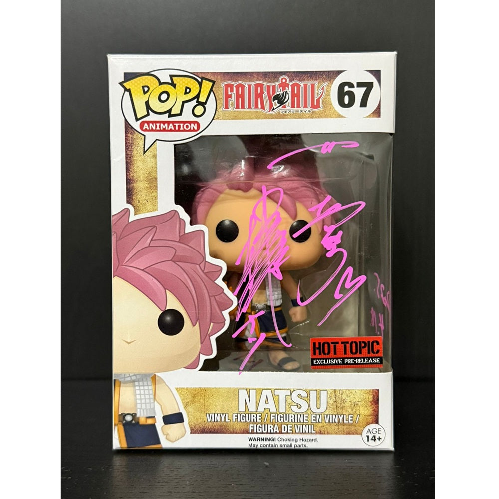 Funko Pop! Natsu - Fairy Tail #67 Hot Topic Pre Release with barcode - Signed by Japanese Voice Actor JVA Tetsuya Kakihara at MEFCC 2025 with JSA