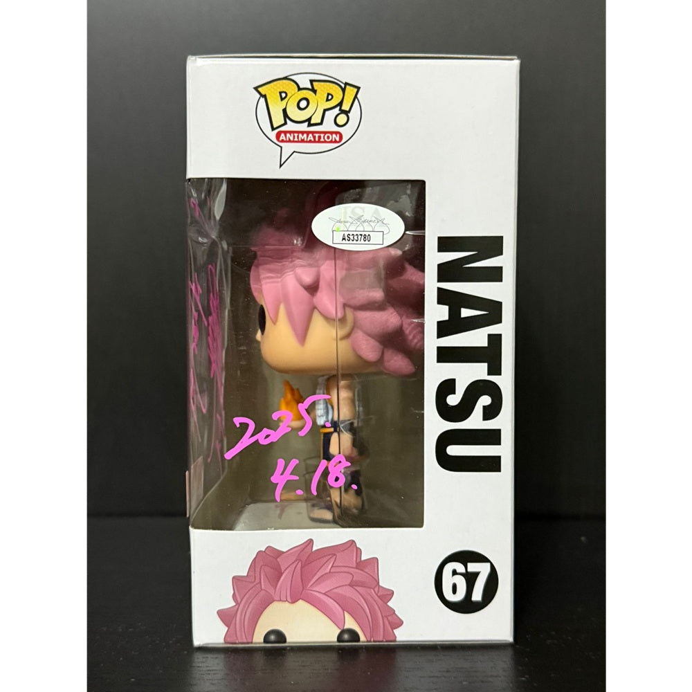 Funko Pop! Natsu - Fairy Tail #67 Hot Topic Pre Release with barcode - Signed by Japanese Voice Actor JVA Tetsuya Kakihara at MEFCC 2025 with JSA