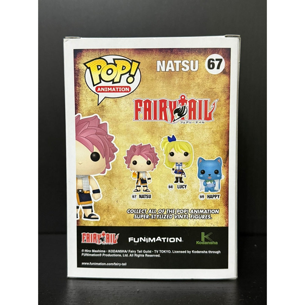 Funko Pop! Natsu - Fairy Tail #67 Hot Topic Pre Release with barcode - Signed by Japanese Voice Actor JVA Tetsuya Kakihara at MEFCC 2025 with JSA