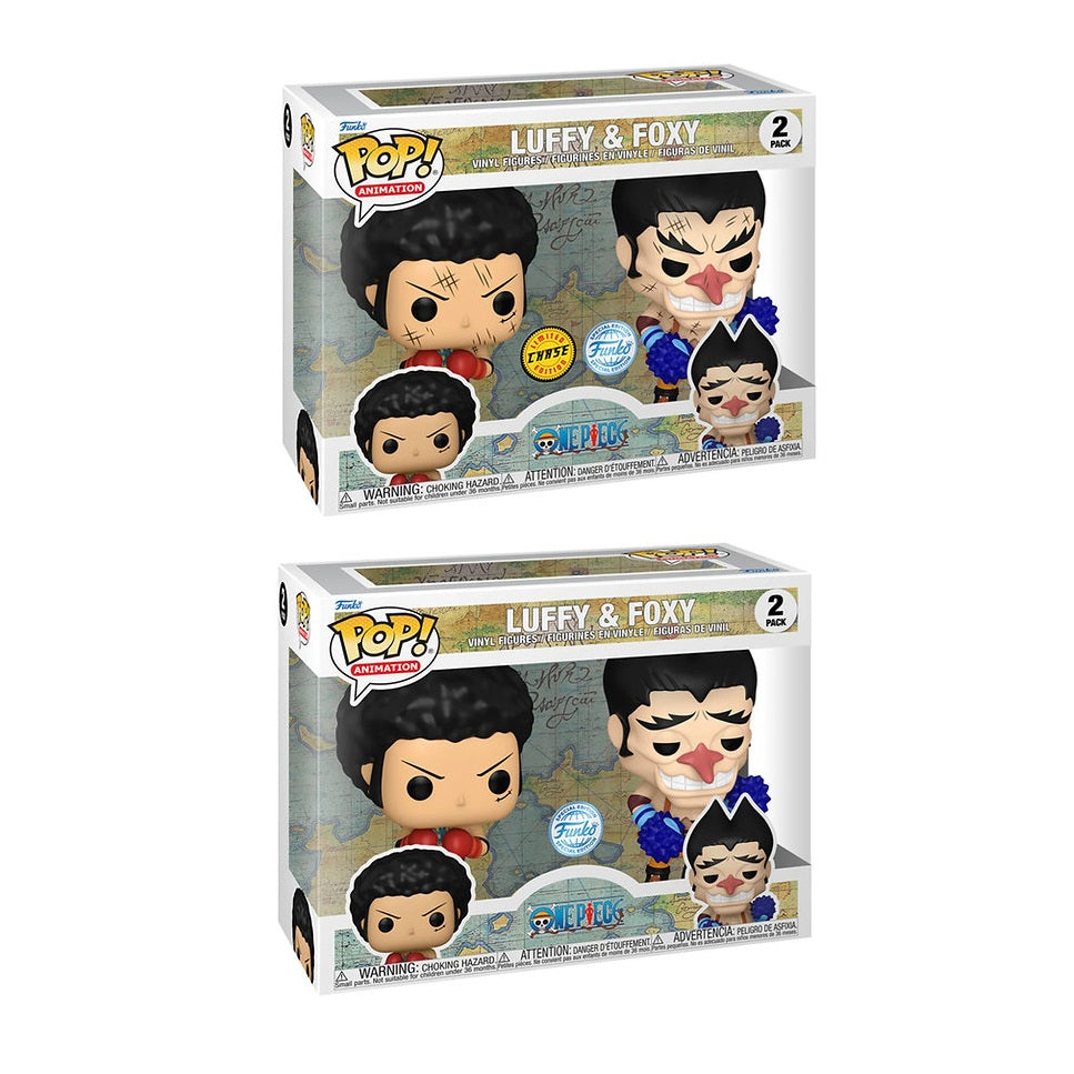 Bundle: Funko POP! Animation Luffy & Foxy 2 Pack - One Piece Chase + Common - condition :9/10