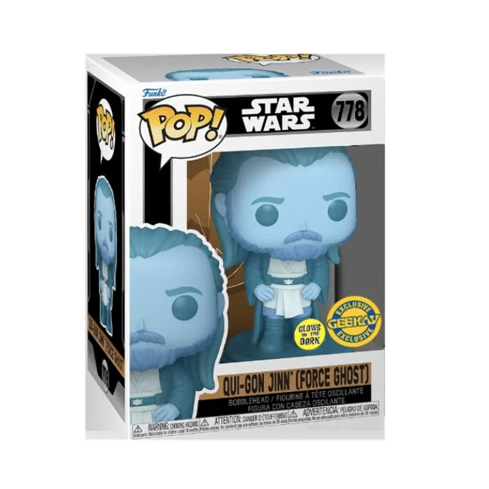 Funko POP! Obi Wan Kenobi Qui-Gon Jinn Force Ghost - Star Wars #778 - Geekay Exclusive - Glow in the Dark