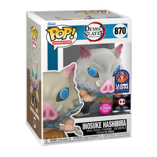 Funko POP! Inosuke Hashibira - Demon Slayer #870 Flocked - LA Comic Con 2023 Exclusive - Chalice Exclusive