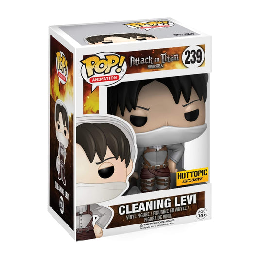 Funko POP! Cleaning Levi - Attack on Titan #239 Hot Topic Exclusive with barcode