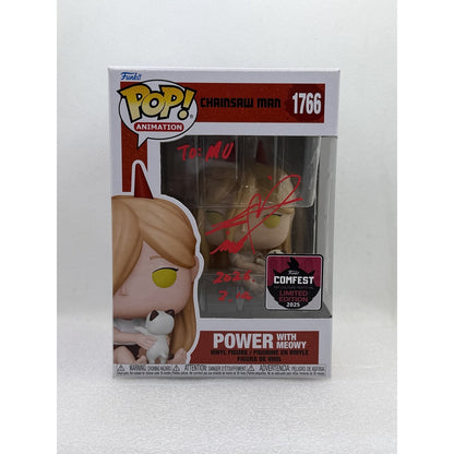 Funko Pop! Power with Meowy - Chainsaw Man #1766 Comfest 2025 Exclusive - Signed by Japanese Voice Actor JVA Fairouz Ai with PSA