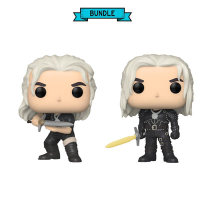 Bundle: Funko POP! Geralt - Funko Exclusive + Geralt - Amazon Exclusive - The Witcher #1321 + #1322