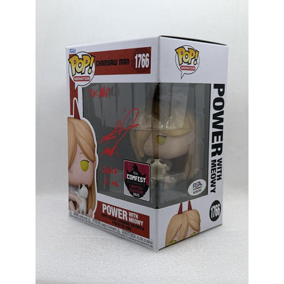 Funko Pop! Power with Meowy - Chainsaw Man #1766 Comfest 2025 Exclusive - Signed by Japanese Voice Actor JVA Fairouz Ai with PSA