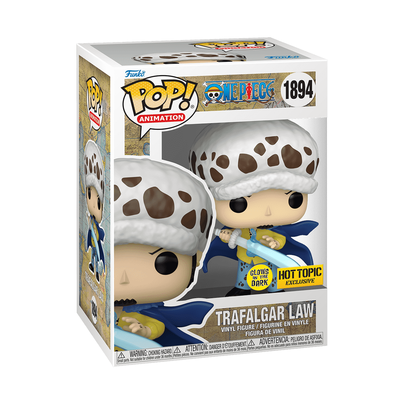 Funko POP! Trafalgar Law - One Piece #1894 - Hot topic Exclusive with barcode + Glow in the dark