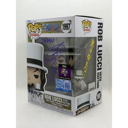 Funko Pop! Rob Lucci with Hattori - One Piece #1997 Africa Comic Con 2025 Exclusive - Signed by Japanese Voice Actor Tomokazu Seki with MEAS Authentication