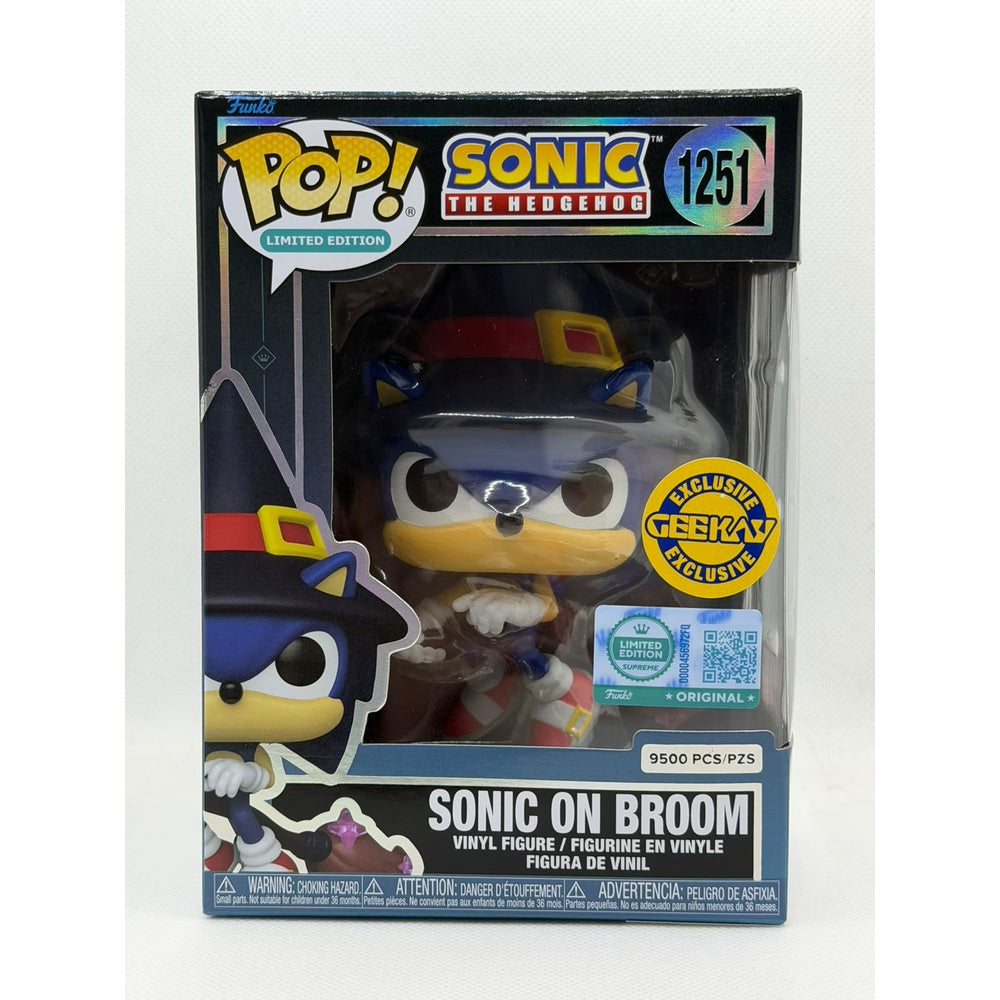 Funko Pop! Sonic on Broom - Sonic the Hedgehog # 1251 - LE 9500 PCS - Geekay Exclusive
