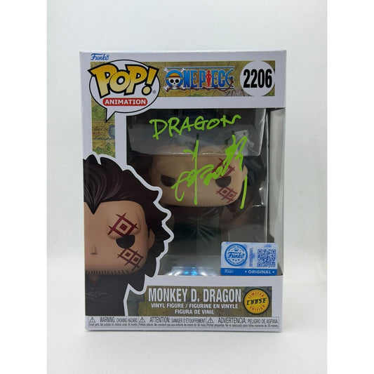 Funko Pop! One Piece – Monkey D. Dragon #2206 Chase – Signed by JVA Japanese Voice Actor Kazuhiko Inoue with authentication