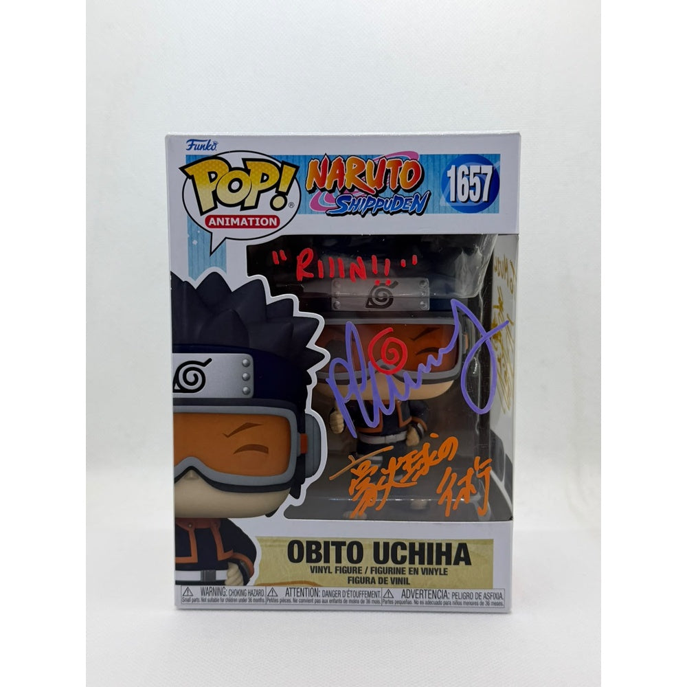 Funko Pop! Obito Uchiha - Naruto Shippuden #1657 - Double Signed JVA Megumi Han & EVA Michael Yurchak