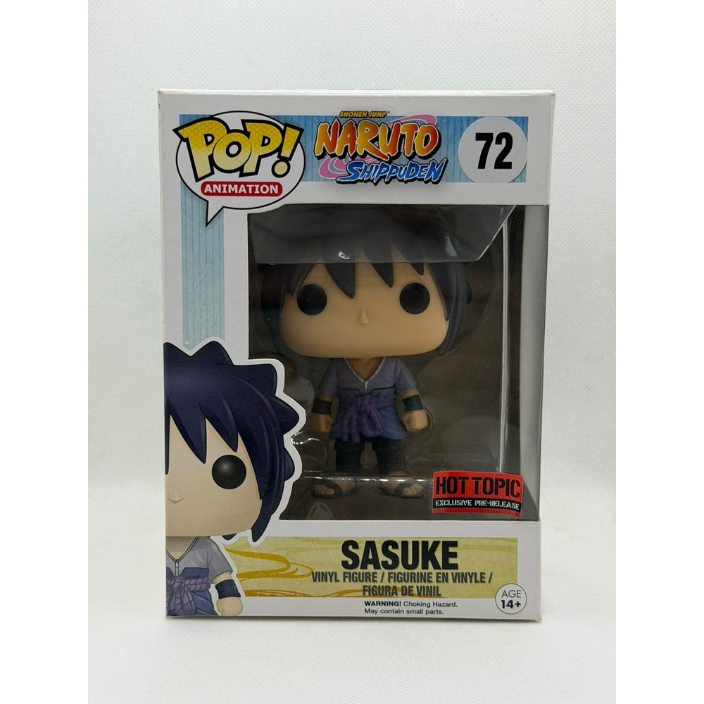 Funko Pop! Sasuke - Naruto Shippuden #72 Hot Topic Pre Release with barcode FM 151030 - sticker peeling