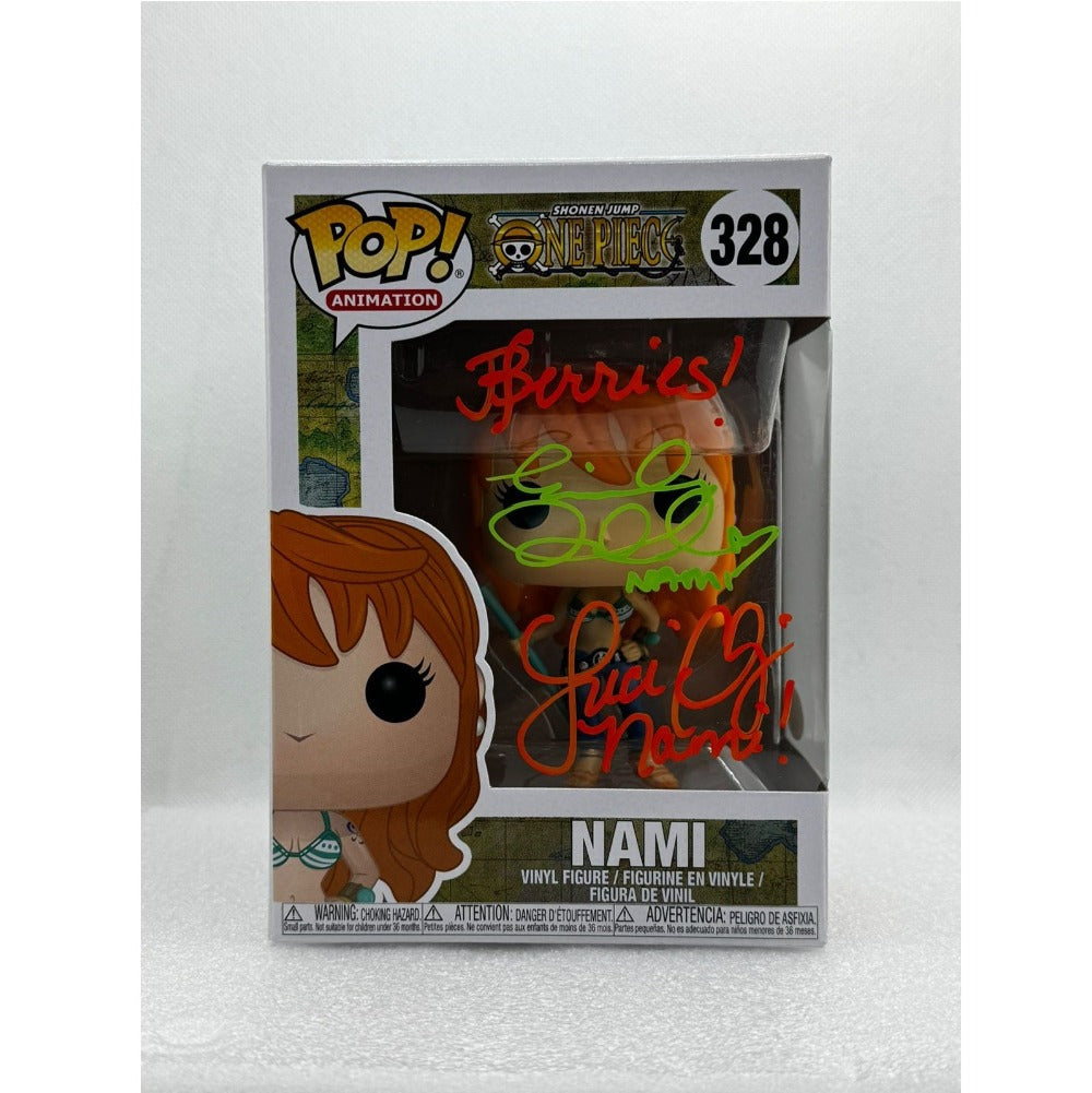 Funko POP! Nami - One Piece #328 - Double Signed by Emily Rudd + Luci Christian - JSA certified AU73031