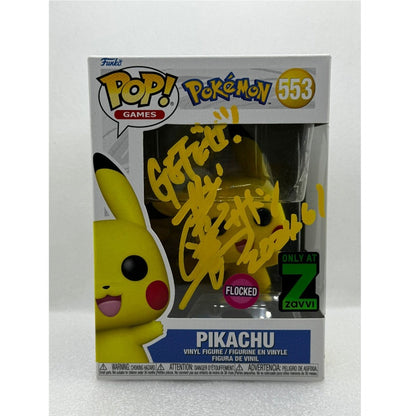 Funko POP! Pikachu - Pokémon #553 Flocked Zavii - Signed by Rica Matsumoto in 2024 - AGS certified