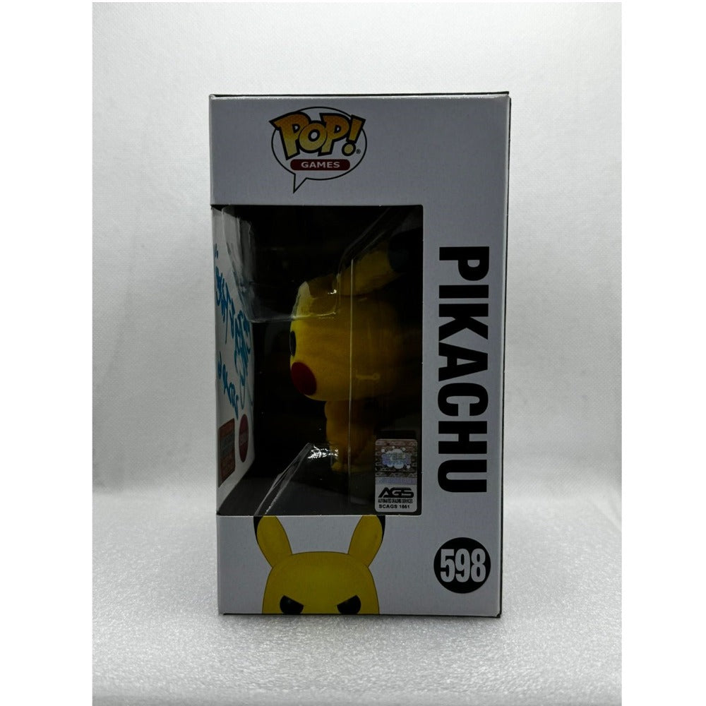 Funko POP! Pikachu - Pokémon #598 Flocked 2020 fall convention - Signed by Rica Matsumoto in 2024 - AGS certified