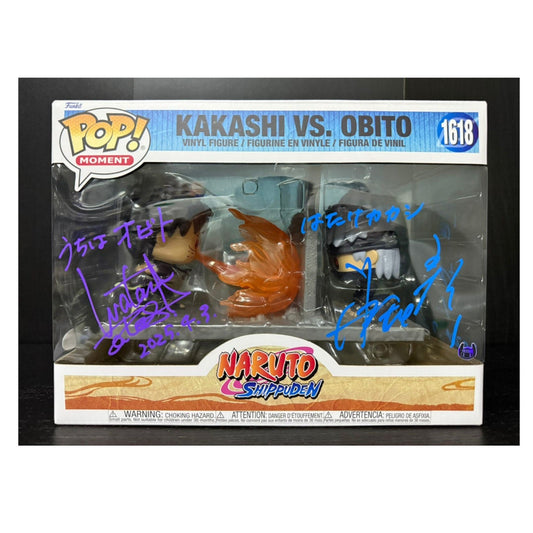 Funko Pop Moment! Kakashi vs. Obito - Naruto Shippuden #1618 - Signed by 2 JVA Wataru Takagi & Kazuhiko Inoue - both autographs authenticated