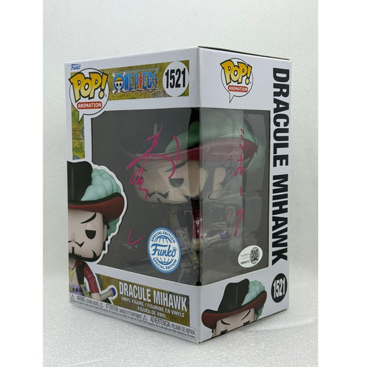 Funko Pop! Dracule Mihawk - One Piece #1521 Special Edition  - Signed by Japanese Voice Actor JVA Hirohiko Kakegawa with JSA