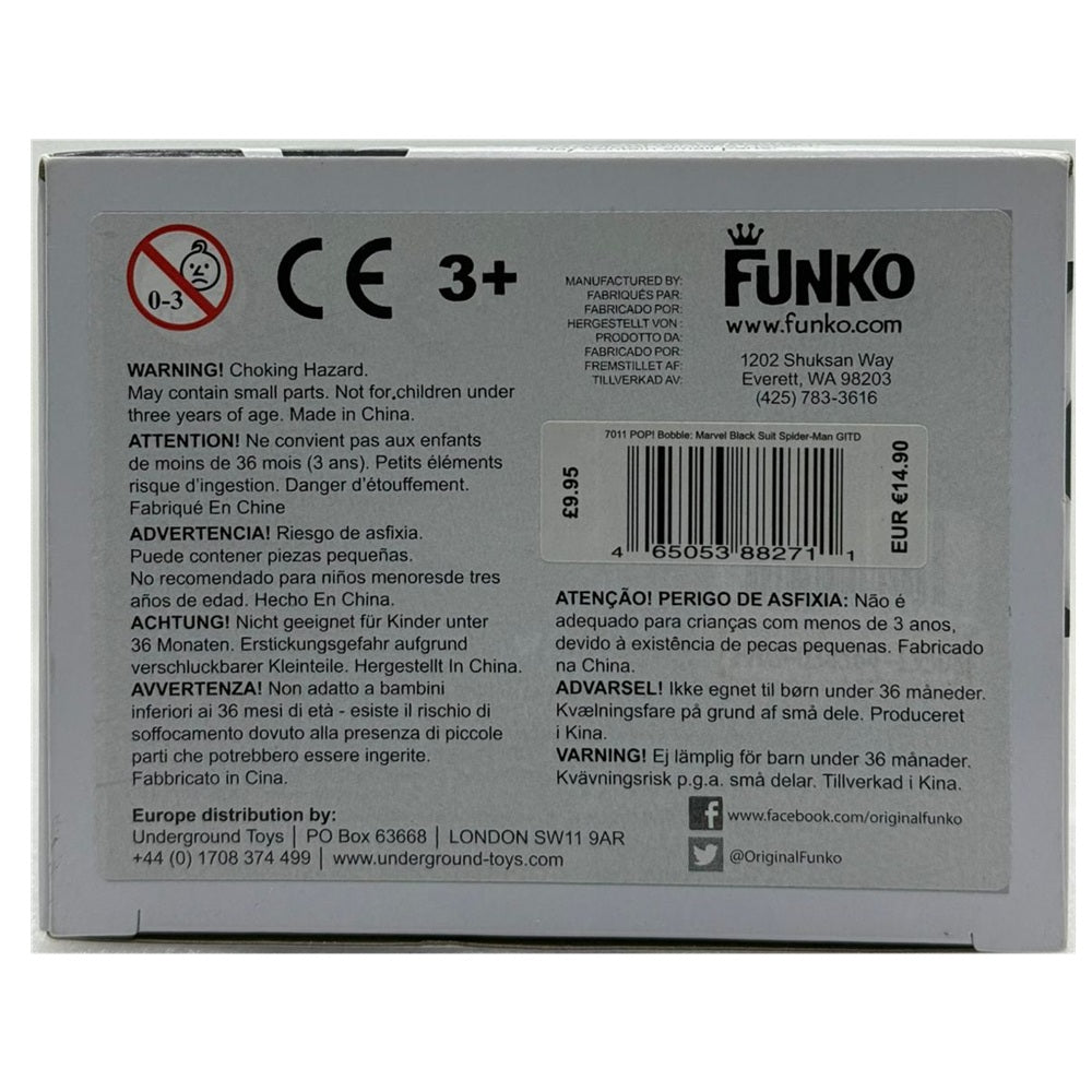 Funko pop! Black Suit Spider-Man  - Marvel #79 - Underground exclusive with barcode + Glows in the Dark