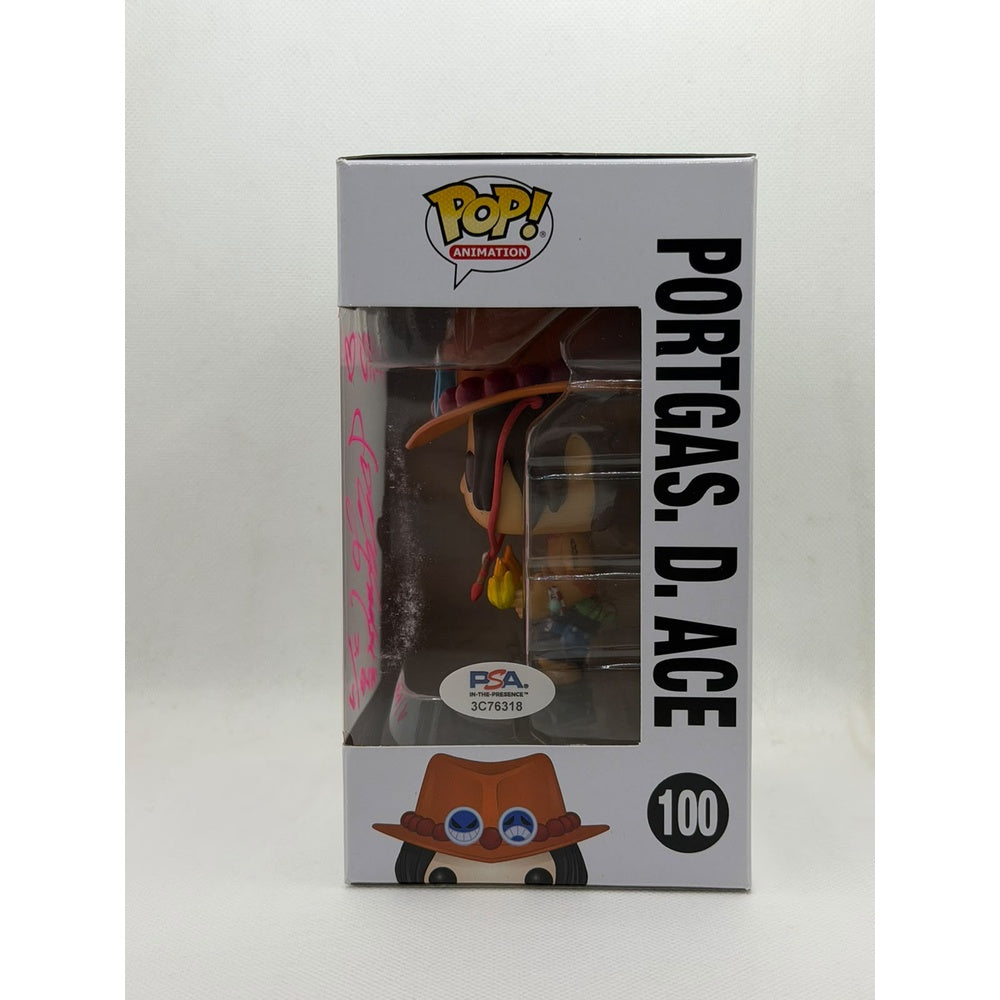 Funko Pop! Portgas D Ace - One Piece #100 - Signed by Japanese Voice Actor JVA Toshio Furukawa with PSA