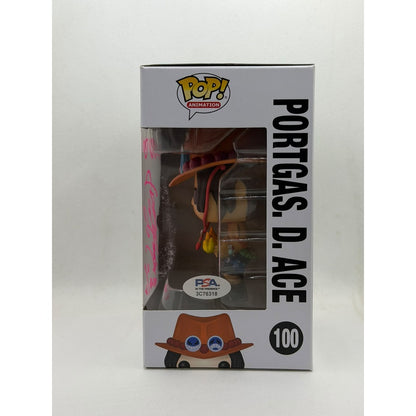 Funko Pop! Portgas D Ace - One Piece #100 - Signed by Japanese Voice Actor JVA Toshio Furukawa with PSA
