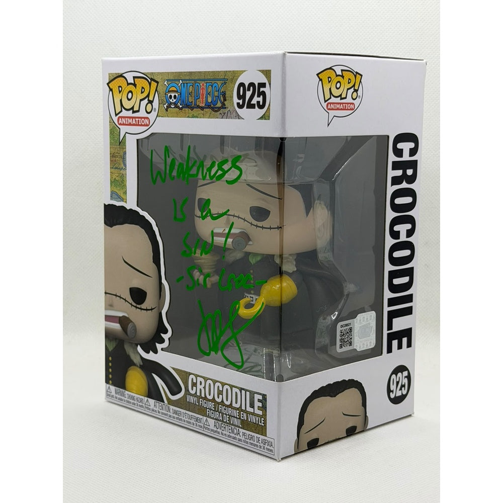 Funko Pop! Crocodile - One Piece #925 Signed by English Voice Actor EVA John Swasey