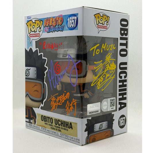 Funko Pop! Obito Uchiha - Naruto Shippuden #1657 - Double Signed JVA Megumi Han & EVA Michael Yurchak