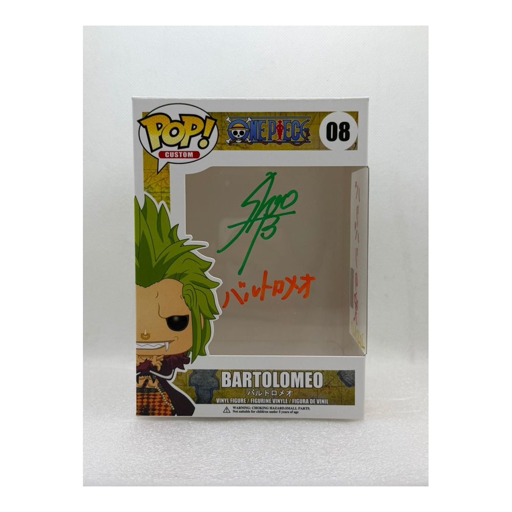 Custom Pop by MU ! Bartolomeo - One Piece #08 - Signed by Japanese Voice Actor JVA Shōtaro Morikubo with MEAS Authentication- Box only