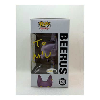 Funko POP! Beerus - Dragon Ball Z  #120 San Diego Comic Con 2016 sticker - Signed by JVA Kōichi Yamadera - JSA