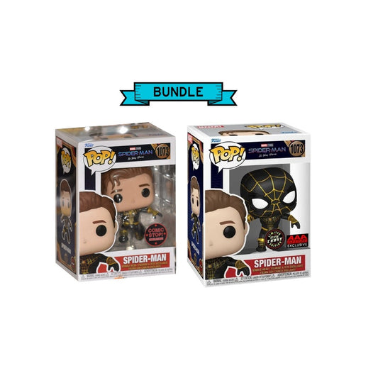 Bundle : Funko POP! Spider-Man - Spiderman: No Way Home #1073 chase + Comic Stop Exclusive + AAA