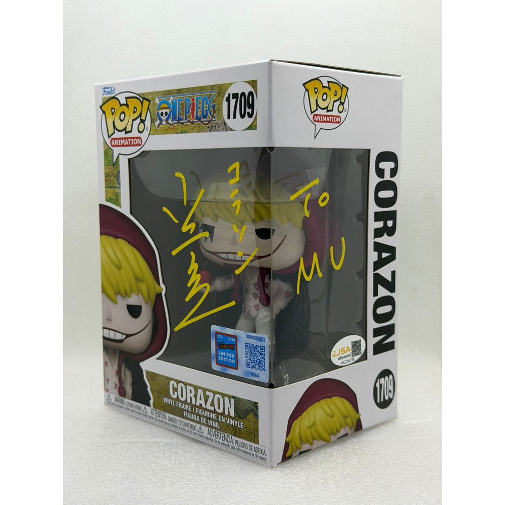 Funko POP! Corazon - One piece #1709 New York Comic Con 2024 sticker condition 9/10 - Signed by JVA Kōichi Yamadera - JSA