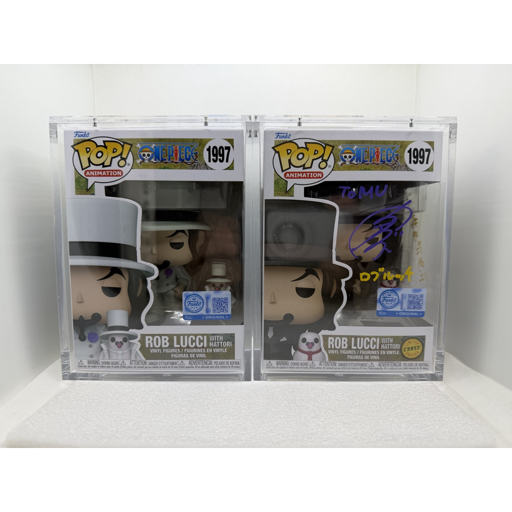 Chase Bundle Funko Pop! Rob Lucci with Hattori - One Piece #1997 china poplife barcode chase + common - Chase Signed by Japanese Voice Actor Tomokazu Seki with MEAS Authentication