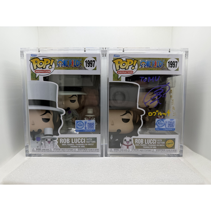 Chase Bundle Funko Pop! Rob Lucci with Hattori - One Piece #1997 china poplife barcode chase + common - Chase Signed by Japanese Voice Actor Tomokazu Seki with MEAS Authentication