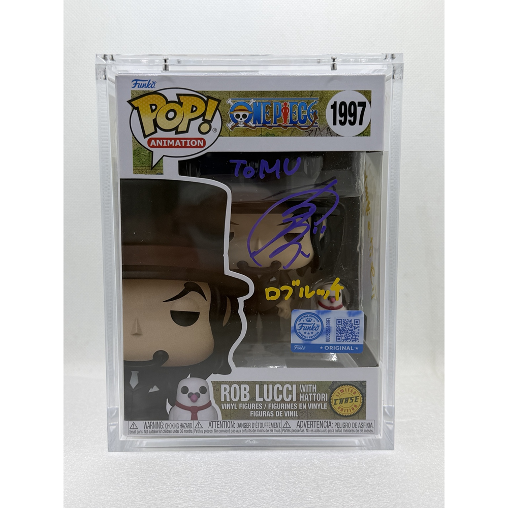 Chase Bundle Funko Pop! Rob Lucci with Hattori - One Piece #1997 china poplife barcode chase + common - Chase Signed by Japanese Voice Actor Tomokazu Seki with MEAS Authentication