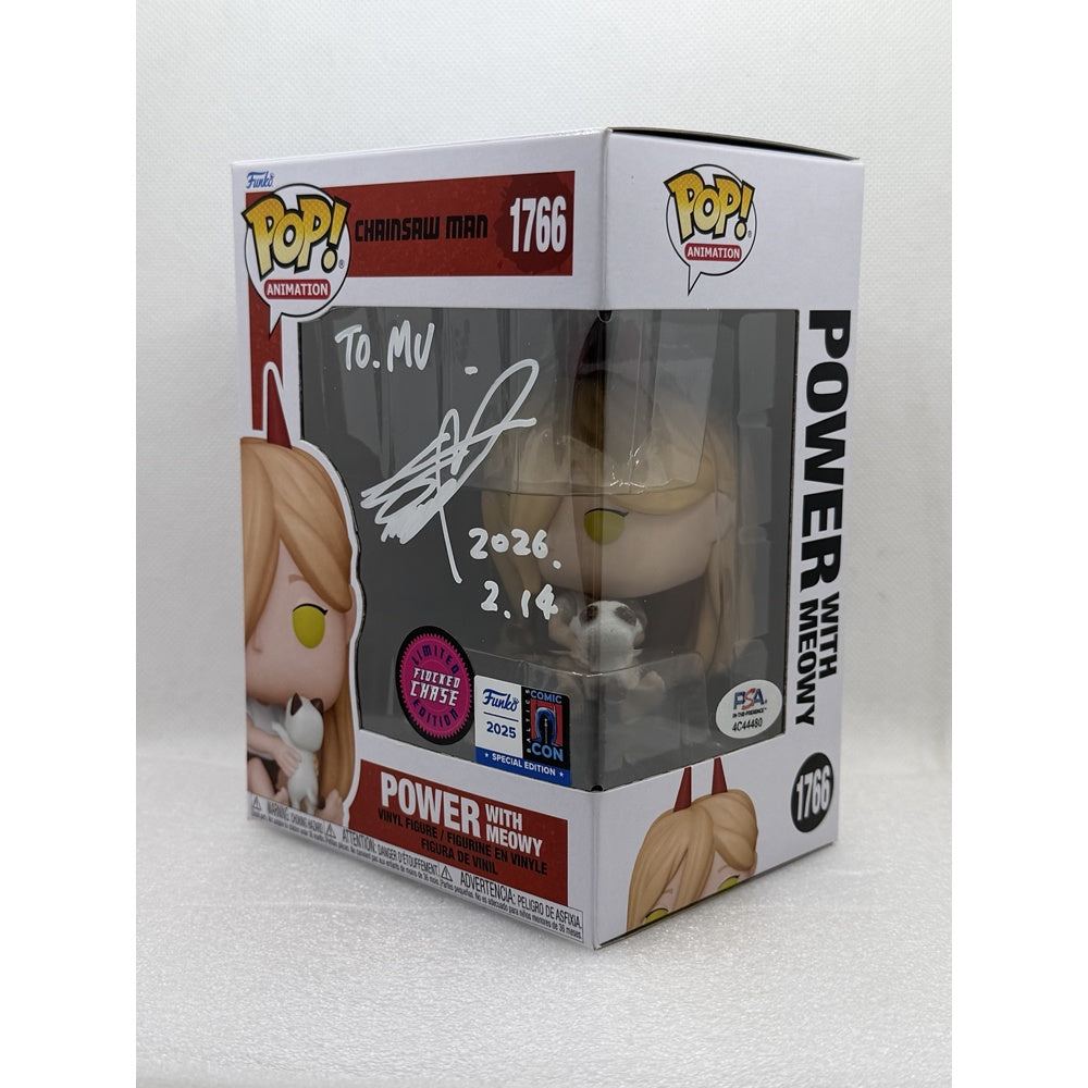 Funko Pop! Power with Meowy - Chainsaw Man #1766 Chase - Baltics Comic Con 2025 Exclusive - Signed by Japanese Voice Actor JVA Fairouz Ai with PSA
