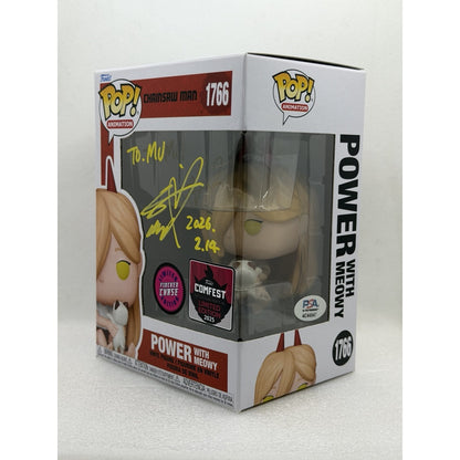 Funko Pop! Power with Meowy - Chainsaw Man #1766 Chase - Comfest 2025 Exclusive - Signed by Japanese Voice Actor JVA Fairouz Ai with PSA
