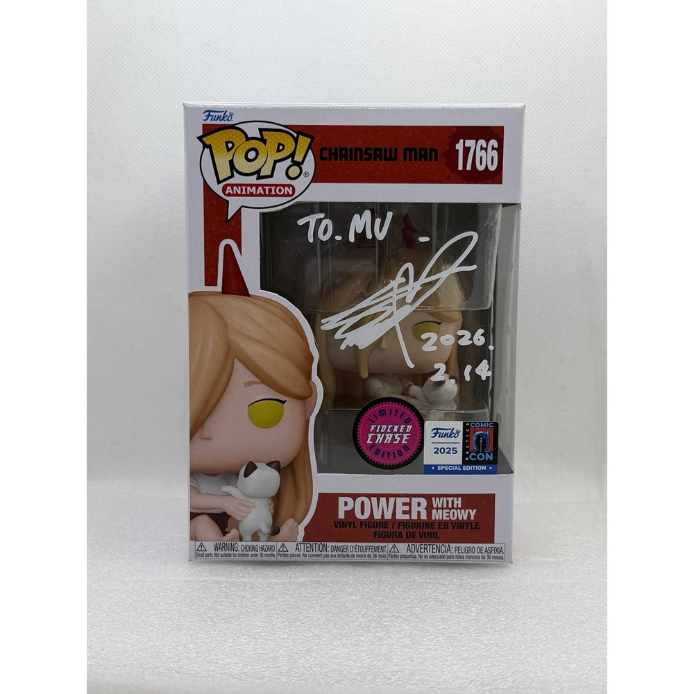Funko Pop! Power with Meowy - Chainsaw Man #1766 Chase - Baltics Comic Con 2025 Exclusive - Signed by Japanese Voice Actor JVA Fairouz Ai with PSA