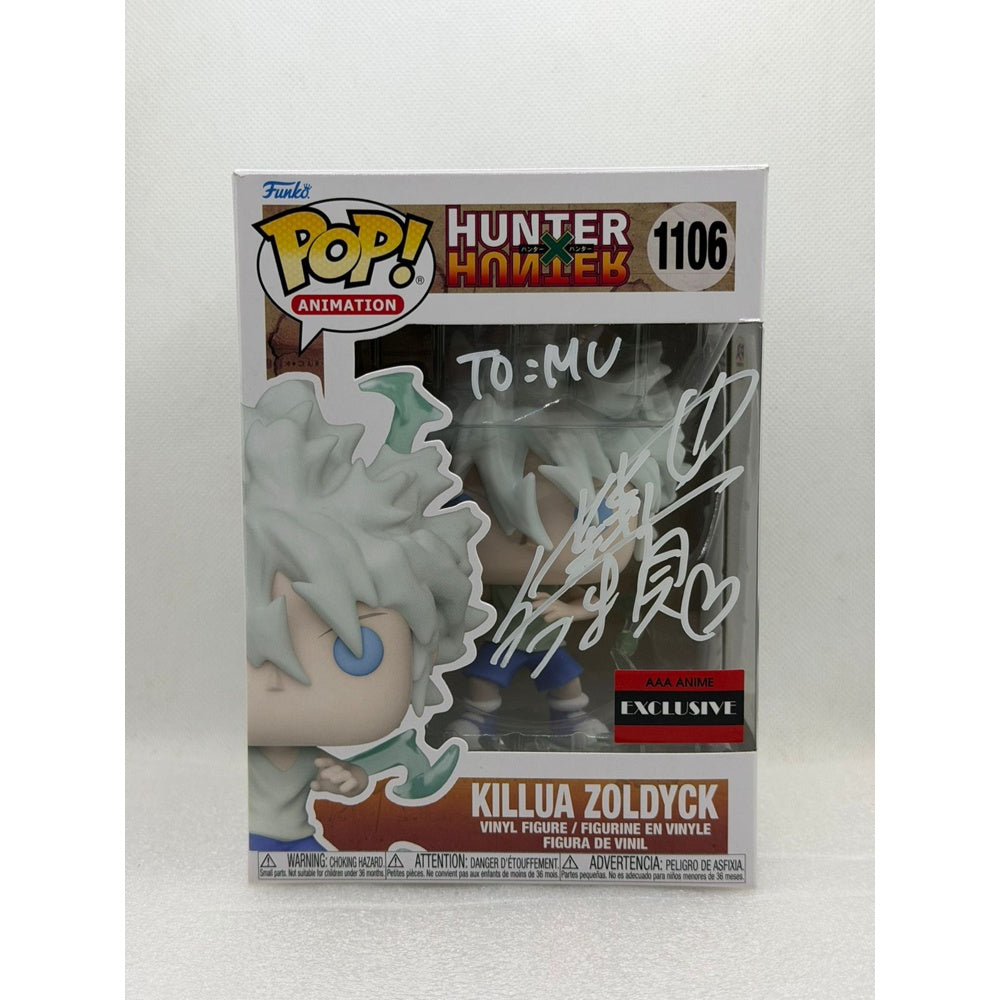 Funko POP! Killua Zoldyck - Hunter X Hunter #1106 AAA Anime Exclusive Signed by JVA Mariya Ise at Animenia Abu Dhabi 2026 - PSA