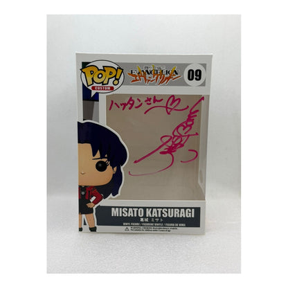 Custom Pop by MU ! Misato Katsuragi - Evangelion #09 - Signed by Japanese Voice Actor JVA Kotono Mitsuishi with JSA - Box only
