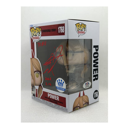 Funko Pop! Power - Chainsaw Man #1768 Funko Exclusive - Signed by Japanese Voice Actor JVA Fairouz Ai with PSA