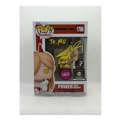 Funko Pop! Power with Meowy - Chainsaw Man #1766 Chase - Chalice Exclusive Pre Release - Signed by Japanese Voice Actor JVA Fairouz Ai with PSA