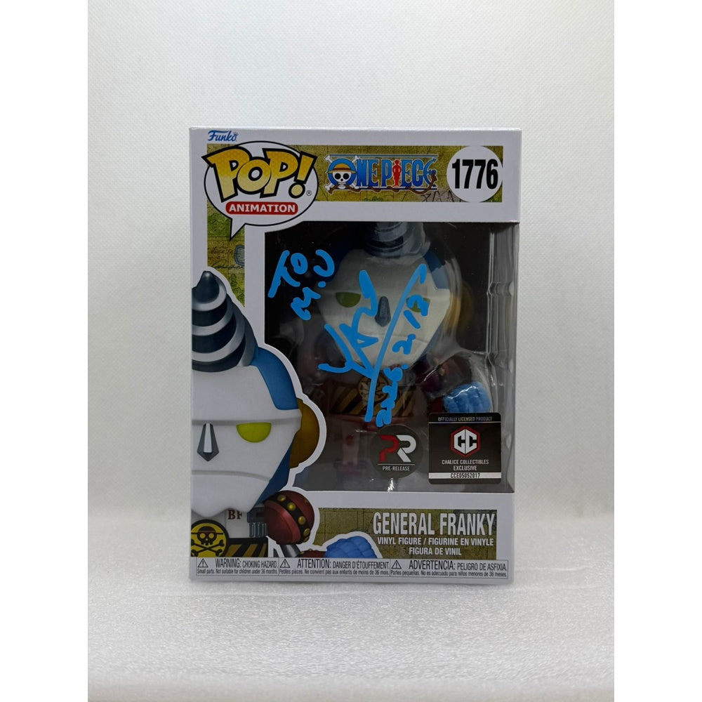 Funko POP! General Franky - One Piece #1776 Chalice Collectibles Exclusive Pre Release Signed by JVA Kazuki Yao at Animenia Abu Dhabi 2026 - PSA