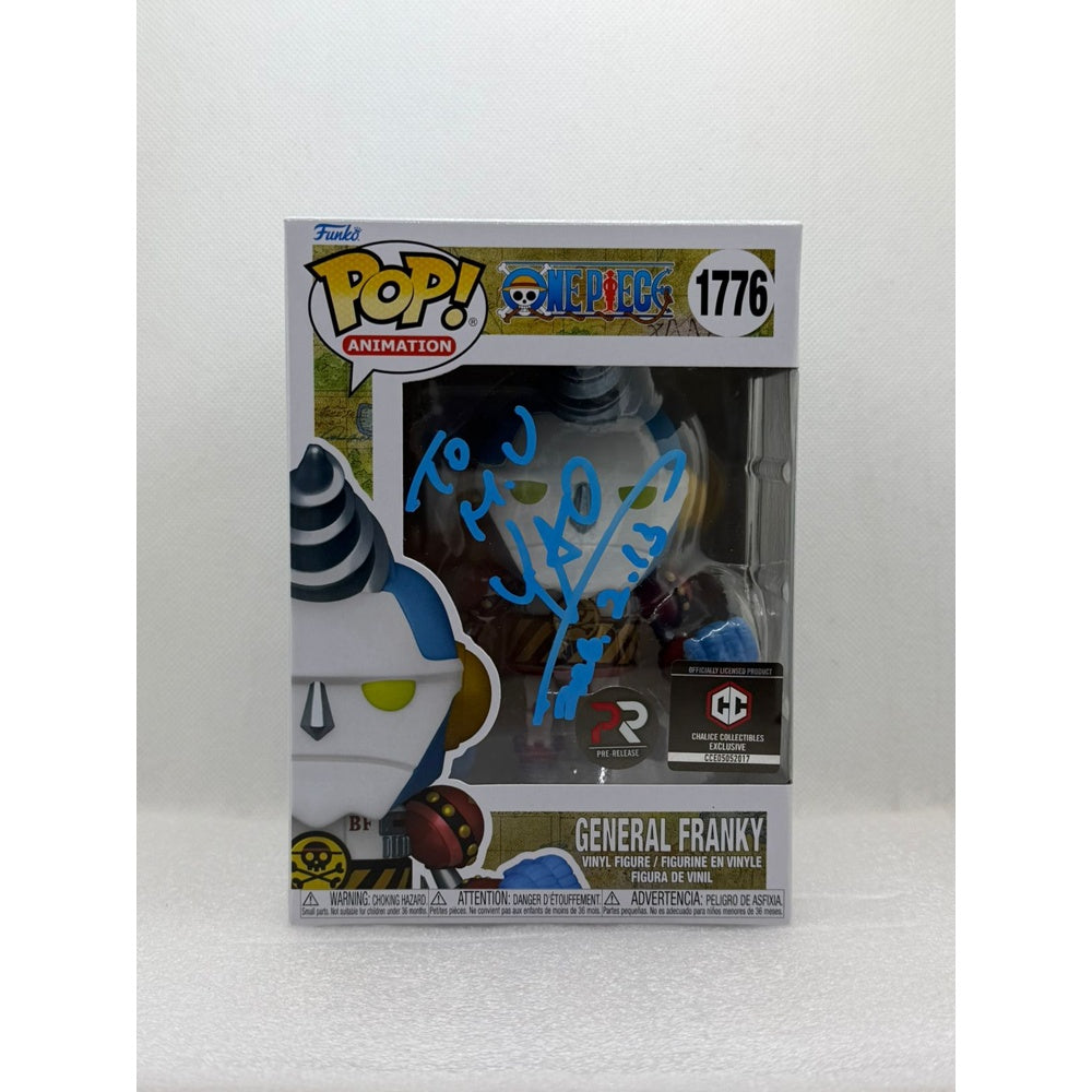 Funko POP! General Franky - One Piece #1776 Chalice Collectibles Exclusive Pre Release Signed by JVA Kazuki Yao at Animenia Abu Dhabi 2026 - PSA